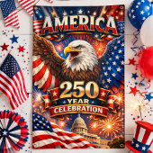 アメリカ250周年記念鷲とアメリカ連邦議会議事堂 横断幕