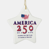 アメリカ250周年記念 アメリカ合衆国 愛国的な記念品ギフト セラミックオーナメント (右)