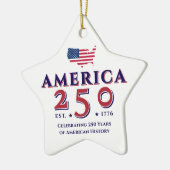アメリカ250周年記念 アメリカ合衆国 愛国的な記念品ギフト セラミックオーナメント (左)