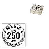 アメリカ250周年記念 ラウンド ファミリー 団体 ビジネス ラバースタンプ (押印)