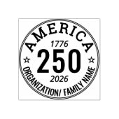 アメリカ250周年記念 ラウンド ファミリー 団体 ビジネス ラバースタンプ (インプリント)