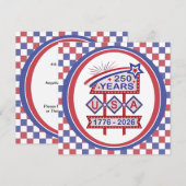 アメリカ250周年記念 レトロ看板 1776-2026 招待状 (正面/裏面)