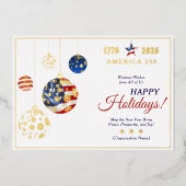 アメリカ250周年記念 愛国的な赤い記念品 箔シーズンカード (正面)