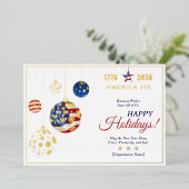 アメリカ250周年記念 愛国的な赤い記念品 箔シーズンカード (立ち正面)