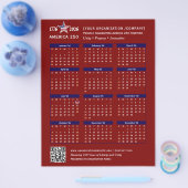 アメリカ250周年記念 愛国的な赤 2026カレンダー記念品 チラシ (シングル)