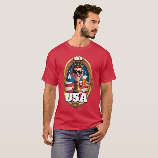 アメリカ250周年記念 2026年7月4日 Tシャツ (正面フル)