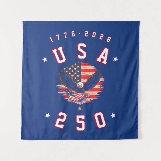 アメリカ250周年記念 USA 250 1776 2026 タペストリー (正面)