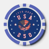 アメリカ250周年記念 USA 250 1776 2026 ポーカーチップ (正面)