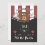 アメリカ250周年記念「We the People」手描きイーグルとリバティベル 招待状 (正面)
