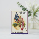アメリカ250周年誕生日愛国旗 ポストカード (スタンド正面)