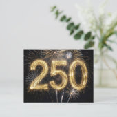 アメリカ250周年誕生日花火 インビテーションポストカード (スタンド正面)