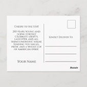 アメリカ250周年誕生日 愛国的なイーグル ポストカード (裏面)