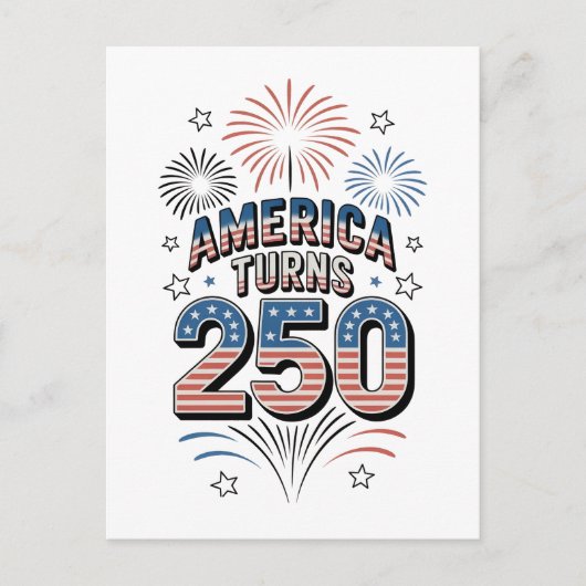 アメリカ250周年7月4日花火祭り ポストカード (正面)