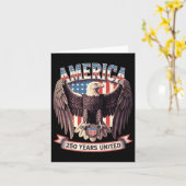 アメリカ250周年 ユナイテッド・ボールドイーグル 愛国旗グラフィック カード (黄色い花)