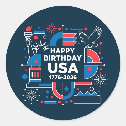 アメリカ250周年 ラウンドシール (正面)