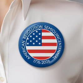 アメリカ250年1776年5月16日–2026米国国旗 缶バッジ
