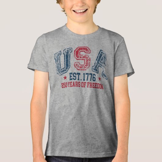 アメリカ250年 自由 トライブレンドTシャツ (正面)