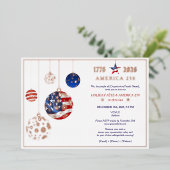 アメリカ250愛国的ホリデーフェテアニバーサリー 箔招待状 (立ち正面)