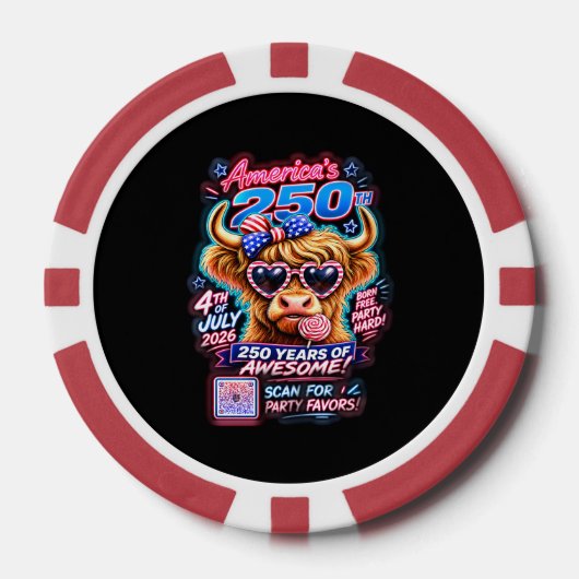 アメリカ250歳のロリポップ牛 ポーカーチップ (正面)