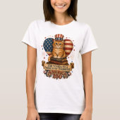 アメリカ250歳のヴィンテージ風愛国的な猫 Tシャツ (正面)
