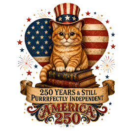 アメリカ250歳のヴィンテージ風愛国的な猫 Tシャツ