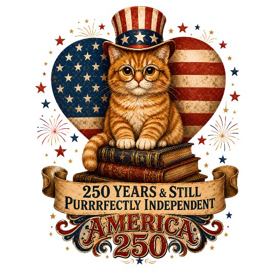アメリカ250歳のヴィンテージ風愛国的な猫 Tシャツ