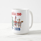 アメリカ250歳の愉快なガチョウのパトリオティックコーヒーマグ コーヒーマグカップ (正面右)