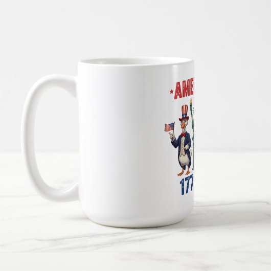 アメリカ250歳の愉快なガチョウのパトリオティックコーヒーマグ コーヒーマグカップ (左)