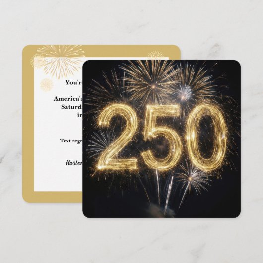 アメリカ250歳の誕生日花火 招待状 (正面/裏面)