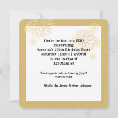 アメリカ250歳の誕生日花火 招待状 (裏面)