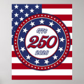 アメリカ250歳の誕生日 アメリカ国旗 ポスター (正面)