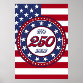 アメリカ250歳の誕生日 アメリカ国旗 ポスター (正面)