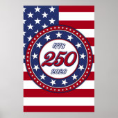 アメリカ250歳の誕生日 アメリカ国旗 ポスター (正面)