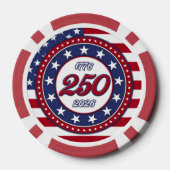 アメリカ250歳の誕生日 アメリカ国旗 ポーカーチップ (裏面)