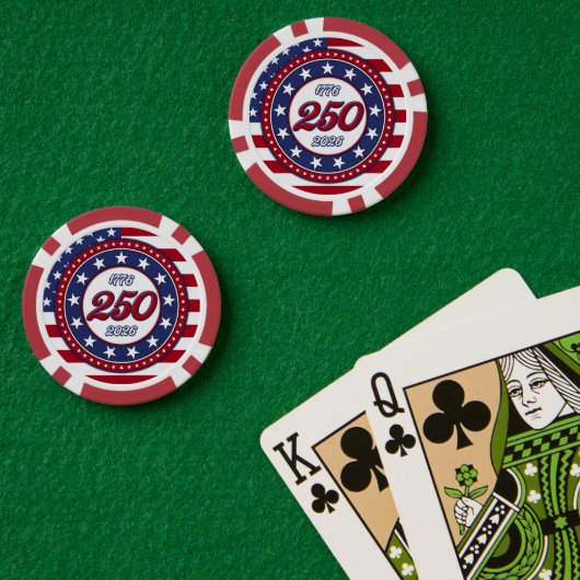 アメリカ250歳の誕生日 アメリカ国旗 ポーカーチップ (ポーカーテーブル (ダブル))