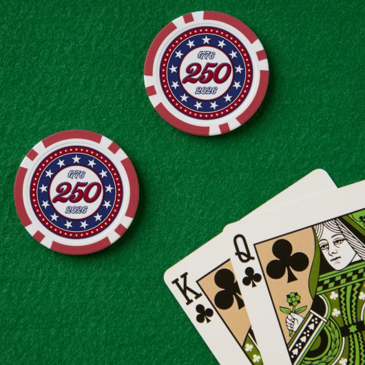 アメリカ250歳の誕生日 ポーカーチップ (ポーカーテーブル (ダブル))