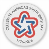 アメリカ250歳の誕生日 - 1776-2026 ヴィンテージ スター シール (正面)