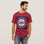 アメリカ250歳の誕生日 1776-2026 赤白青の花火 Tシャツ (正面フル)