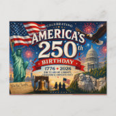アメリカ250歳の誕生日 7月4日 ポストカード (正面)