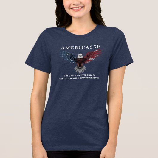 アメリカ250独立記念日7月4日2026 トライブレンドＴシャツ (正面)