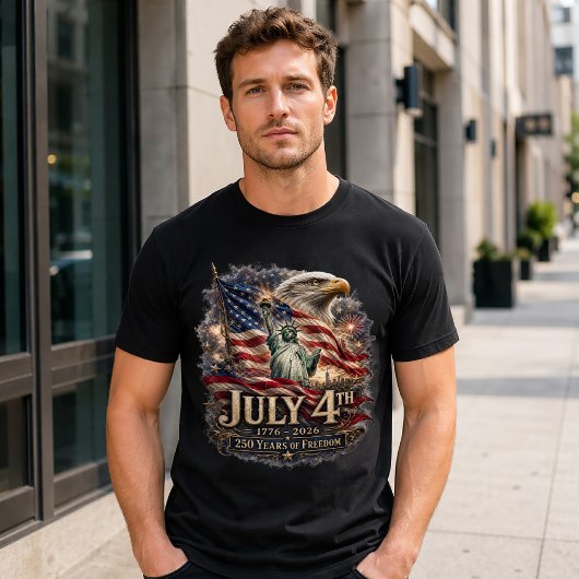 アメリカ250自由の鷲7月4日 Tシャツ