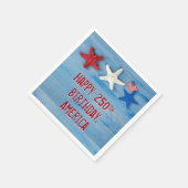 アメリカ250誕生日ヒトデ スタンダードカクテルナプキン (角)