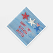 アメリカ250誕生日ヒトデ スタンダードランチョンナプキン (角)