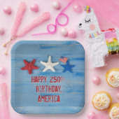 アメリカ250誕生日ヒトデ ペーパープレート (パーティー)