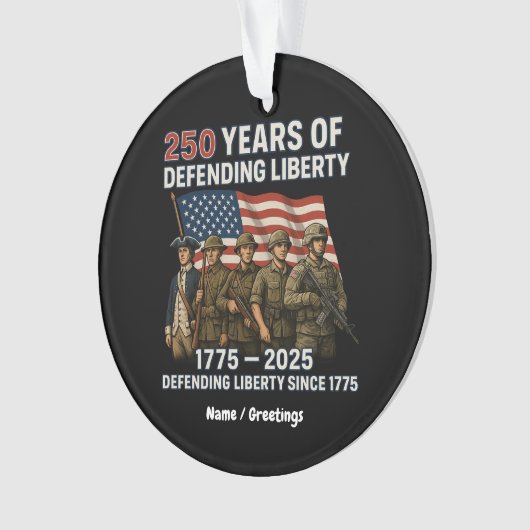 アメリカ250誕生日米国国旗の軍隊パレード オーナメント (正面)