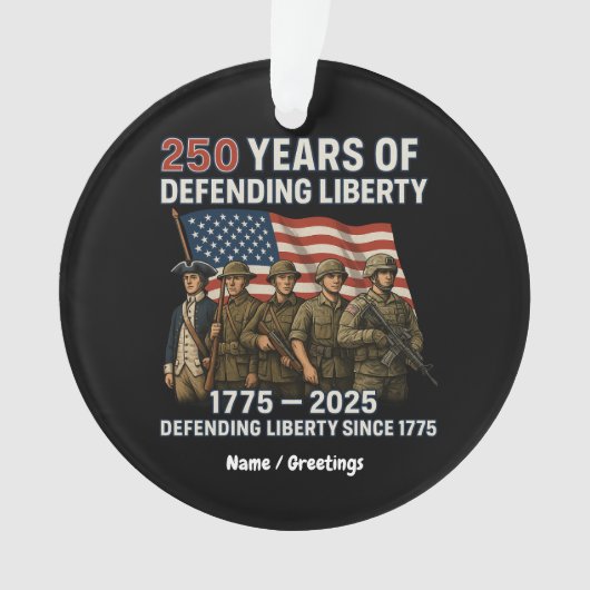 アメリカ250誕生日米国国旗の軍隊パレード オーナメント (正面)