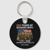 アメリカ250誕生日米国国旗の軍隊パレード キーホルダー (正面)