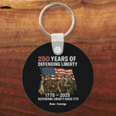 アメリカ250誕生日米国国旗の軍隊パレード キーホルダー (正面)