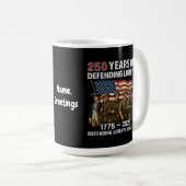 アメリカ250誕生日米国国旗の軍隊パレード コーヒーマグカップ (正面右)
