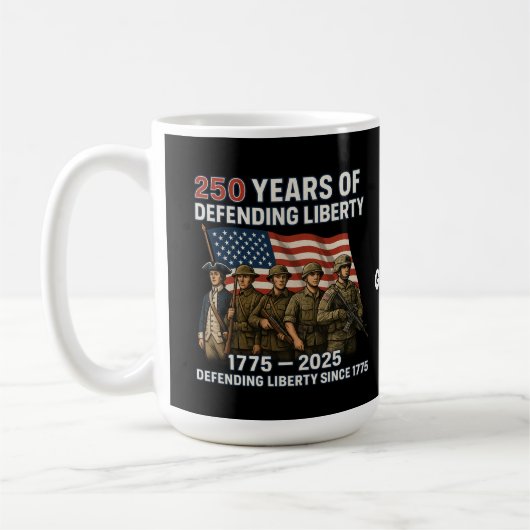 アメリカ250誕生日米国国旗の軍隊パレード コーヒーマグカップ (左)